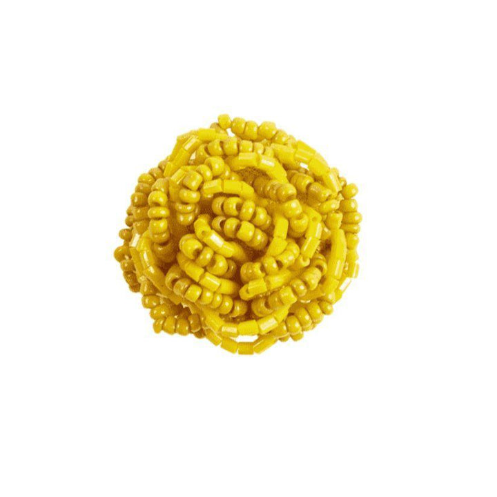 Anello Perline Fiore - giallo - Bijondo