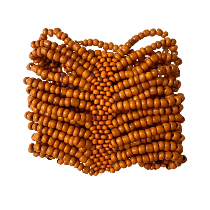 Bracciale elasticizzato perline vetro Isabella - arancione - Bijondo