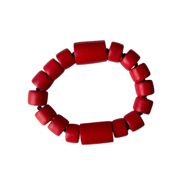 Bracciale legno Belem - rosso - Bijondo
