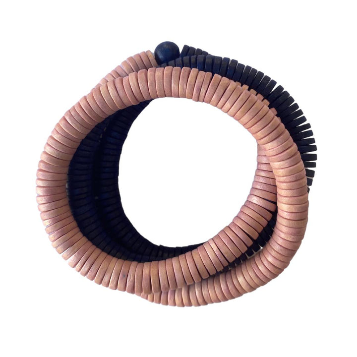 Bracciale Rory legno elastico - blu - Bijondo