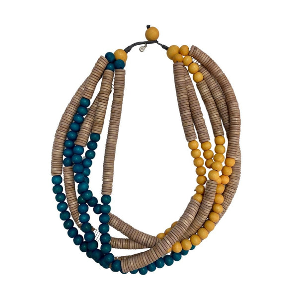 Collana legno Kazakistan - petrolio - Bijondo