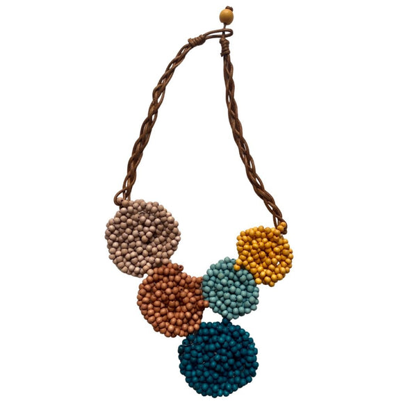 Collana legno Zanzibar - petrolio - Bijondo