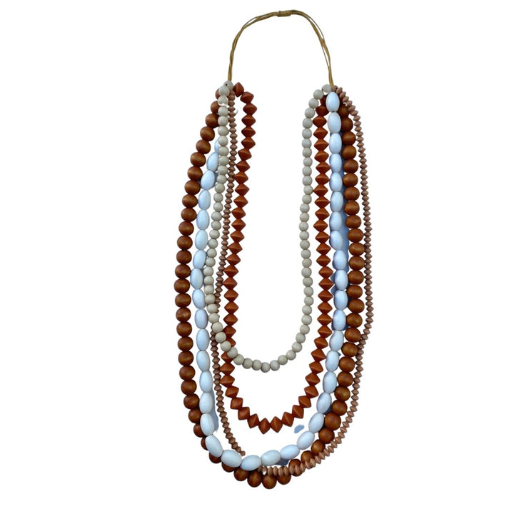 Collana lunga legno Vinohrady - ocra - Bijondo