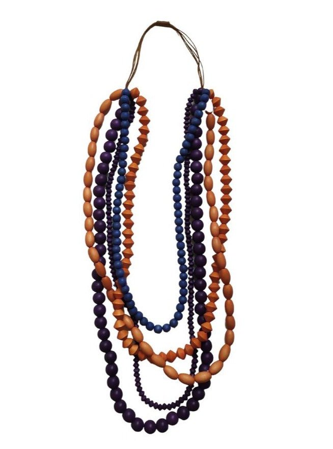 Collana lunga legno Vinohrady - viola - Bijondo