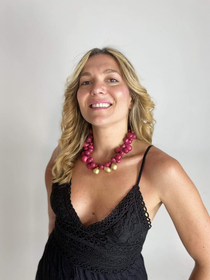 Collana Tibet Metallic legno regolabile - oro - Bijondo