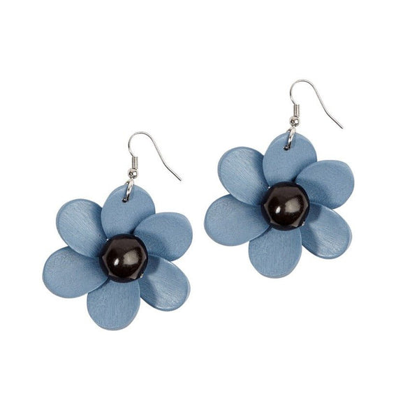 Orecchini Fiore legno - nero - Bijondo