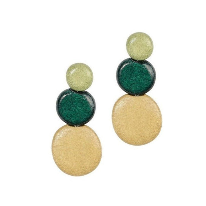 Orecchini Guinea legno - verde - Bijondo