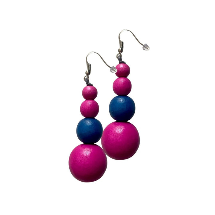 Orecchini legno Dublin 8 - fucsia - Bijondo