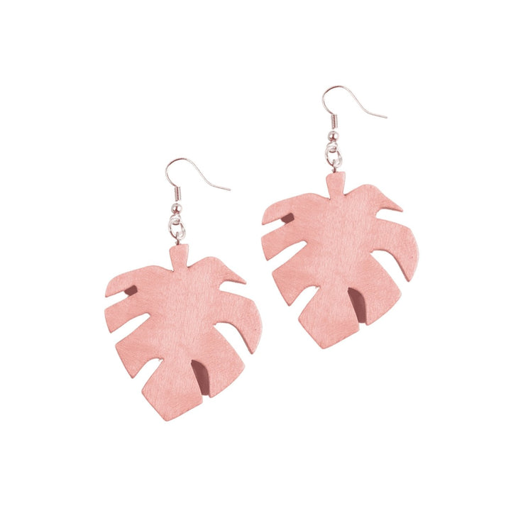 Orecchini legno Foglia - rosa - Bijondo