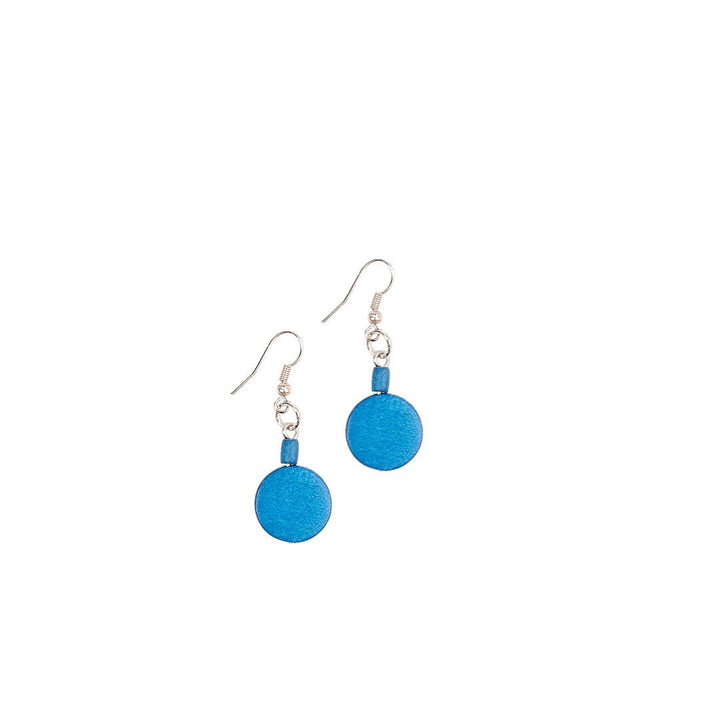 Orecchini Legno Piccoli Italia - blu - Bijondo
