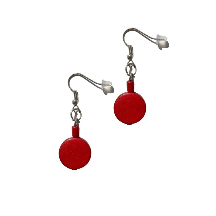 Orecchini Legno Piccoli Italia - rosso - Bijondo