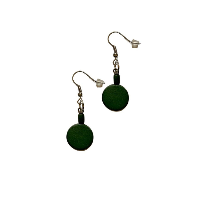 Orecchini Legno Piccoli Italia - verde oliva - Bijondo