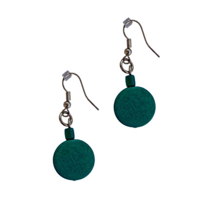 Orecchini Legno Piccoli Italia - verde scuro - Bijondo
