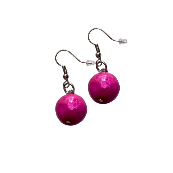 Orecchini Svezia resina e madresperla - fucsia fluo - Bijondo